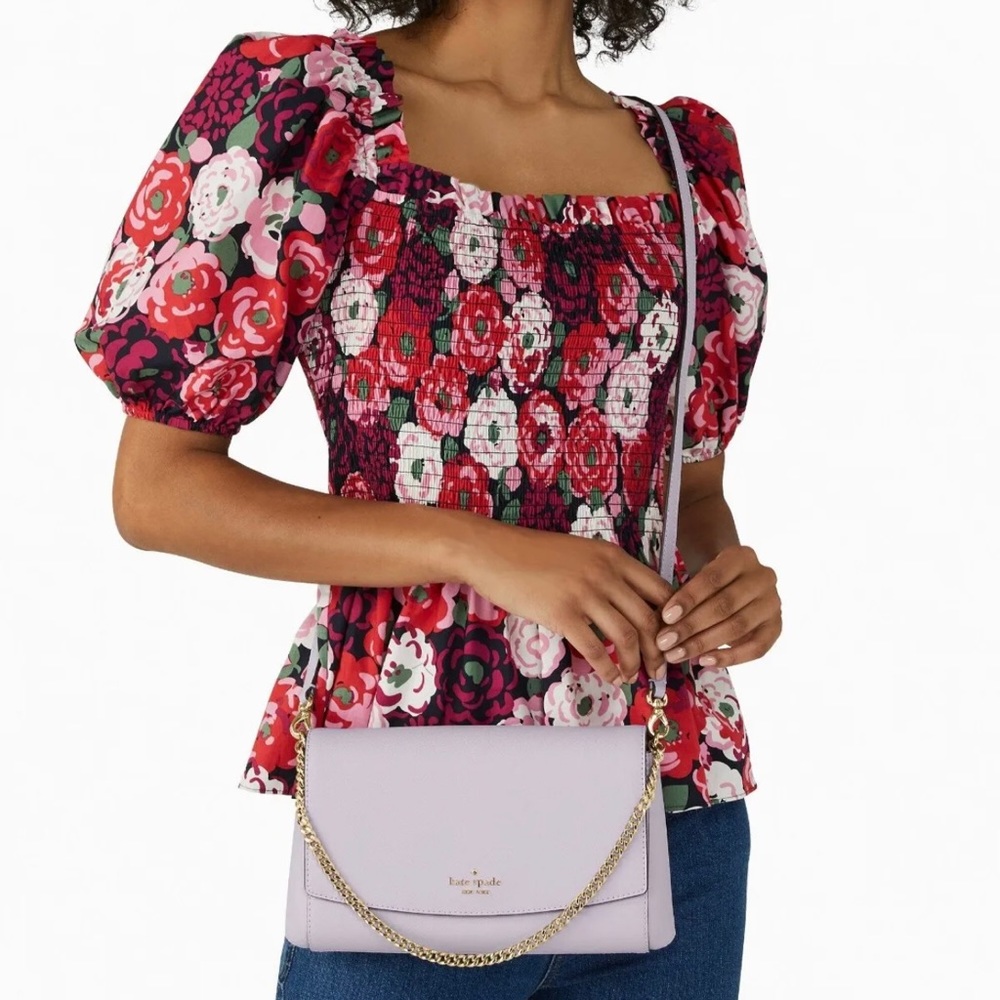 Kate Spade Greer Chain Crossbody Lilac Saffiano Leather WKRU6687 NWT $299 FS